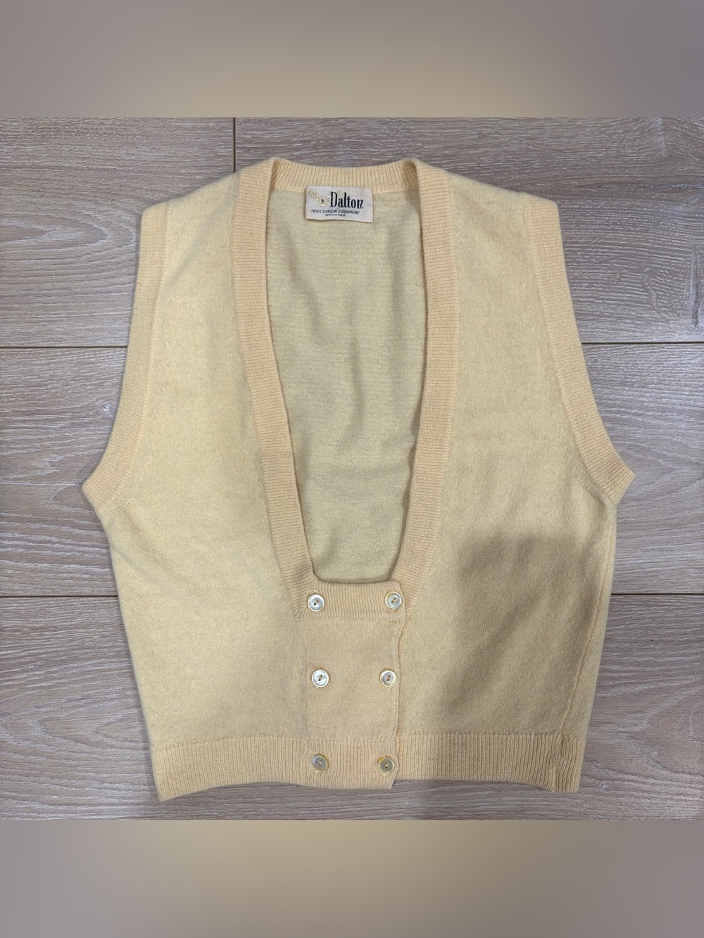 Vintage 50s 60s Dalton 100% Virgin Cashmere Knit Vest Fits XS/S